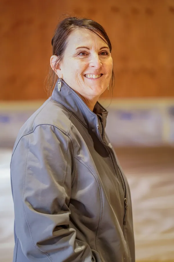 Commercial painting North Corvallis — Laurie on the job